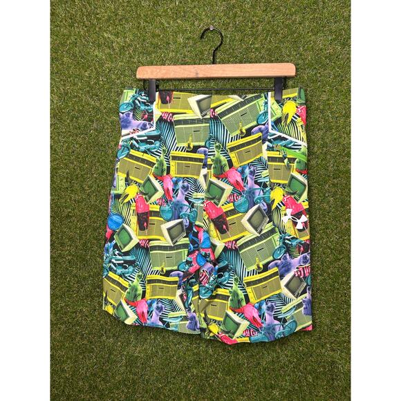 Under Armour Heat Gear Loose Fit Board Shorts Tropical Print Stretch Size 30 - Picture 7 of 9